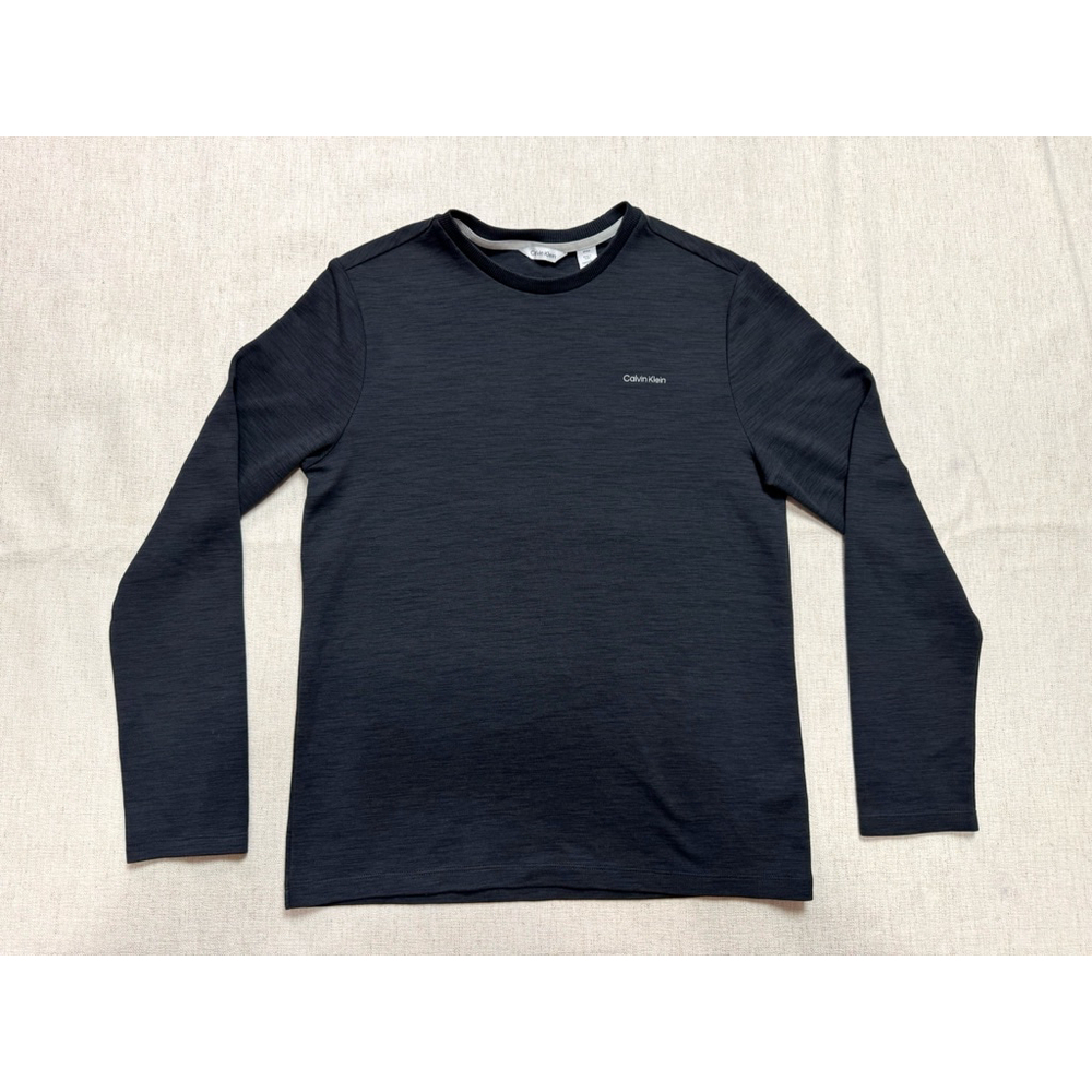 Calvin Klein Men Crew neck Sweater Dark Gray Small Business Casual Office Pullov